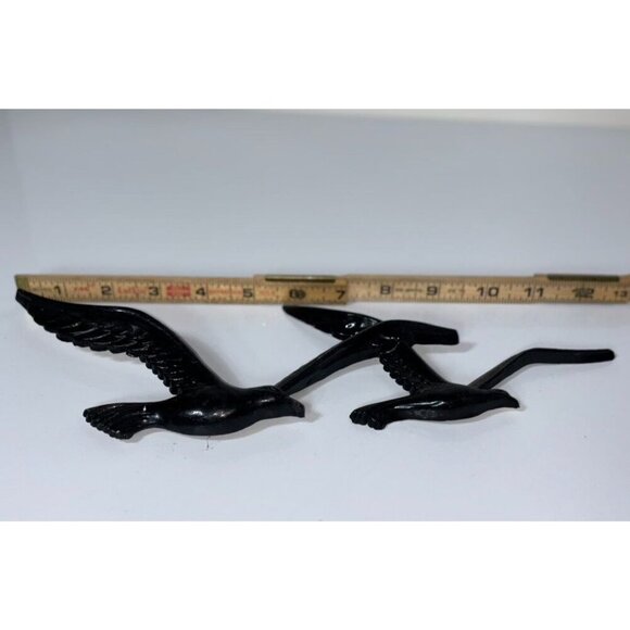 Vtg Homco Black Flying Birds Wall Hanging MCM Decor Retro - Picture 5 of 5